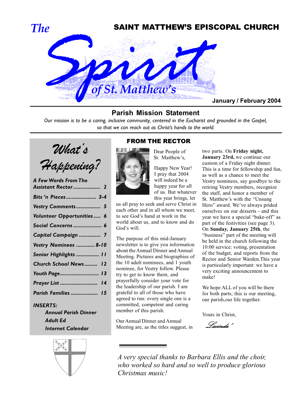 Spirit Newsletters 2004