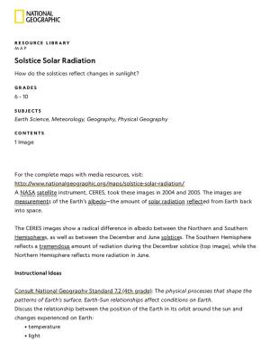 Solstice Solar Radiation