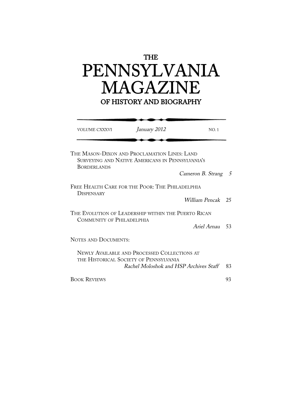 Pennsylvania Magazine of History and Biography