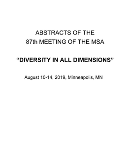 2019 MSA Abstracts