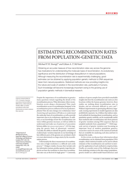 Estimating Recombination Rates from Population-Genetic Data