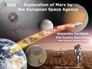 Exploration of Mars by the European Space Agency 1