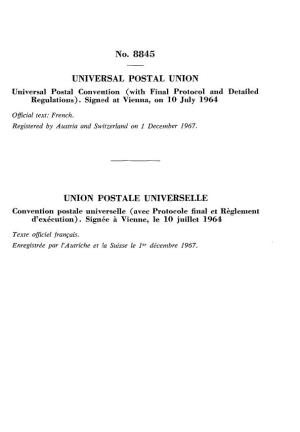 No. 8845 UNIVERSAL POSTAL UNION