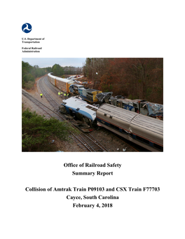 Office of Railroad Safety Summary Report Collision of Amtrak Train