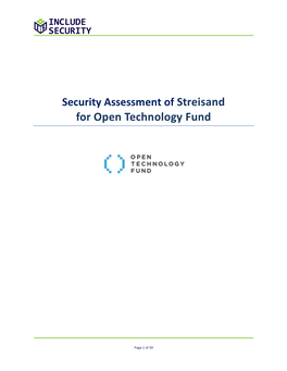 Security Assessment of Streisand for Open Technology Fund