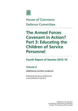 The Armed Forces Covenant in Action? Part 3: Educating the Children of Service Personnel