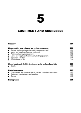 Section 5. Equipment and Addresses