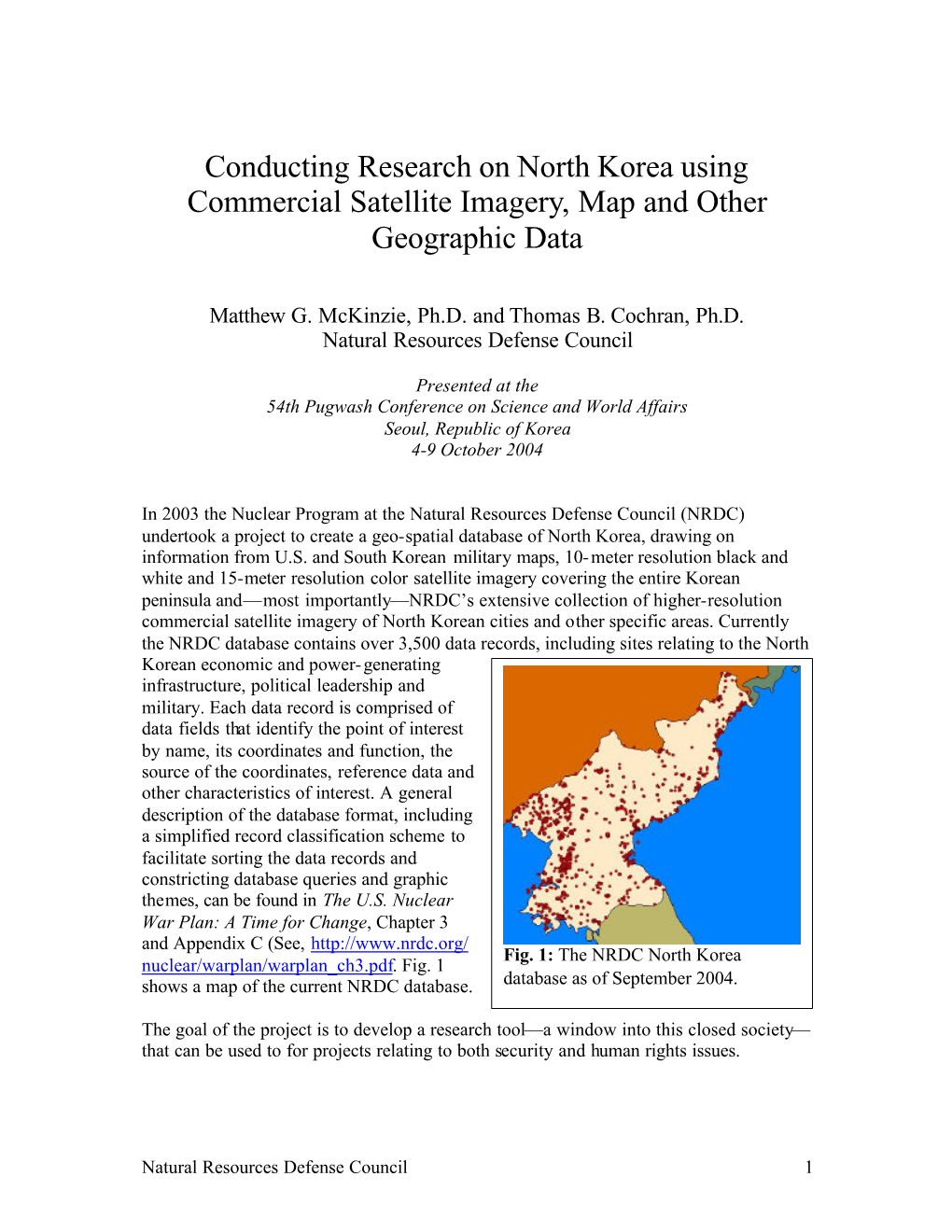 Conducting Research on North Korea Using Commercial Satellite Imagery, Map and Other Geographic Data