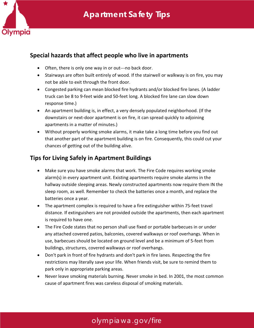 Apartment Safety Tips