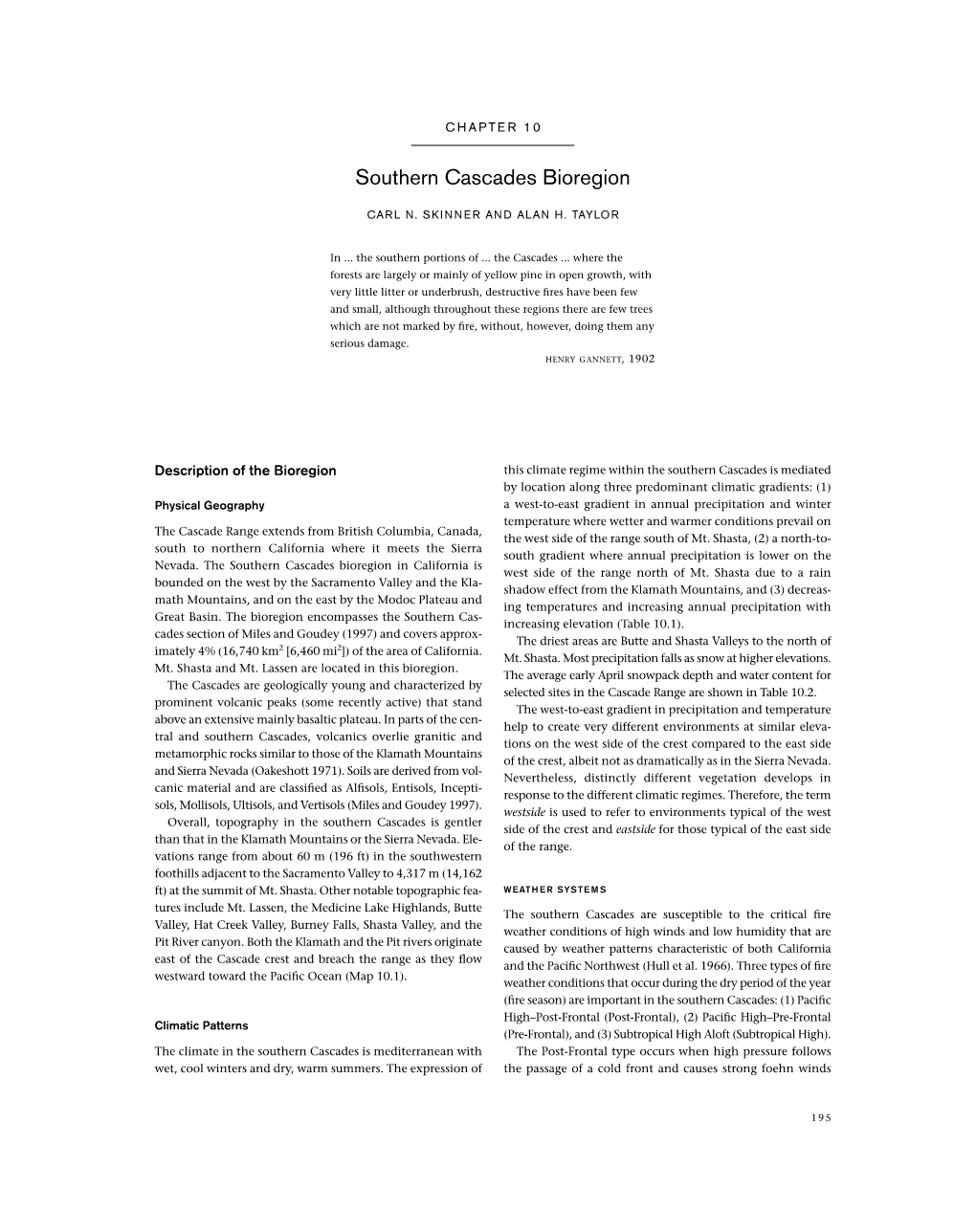 Southern Cascades Bioregion