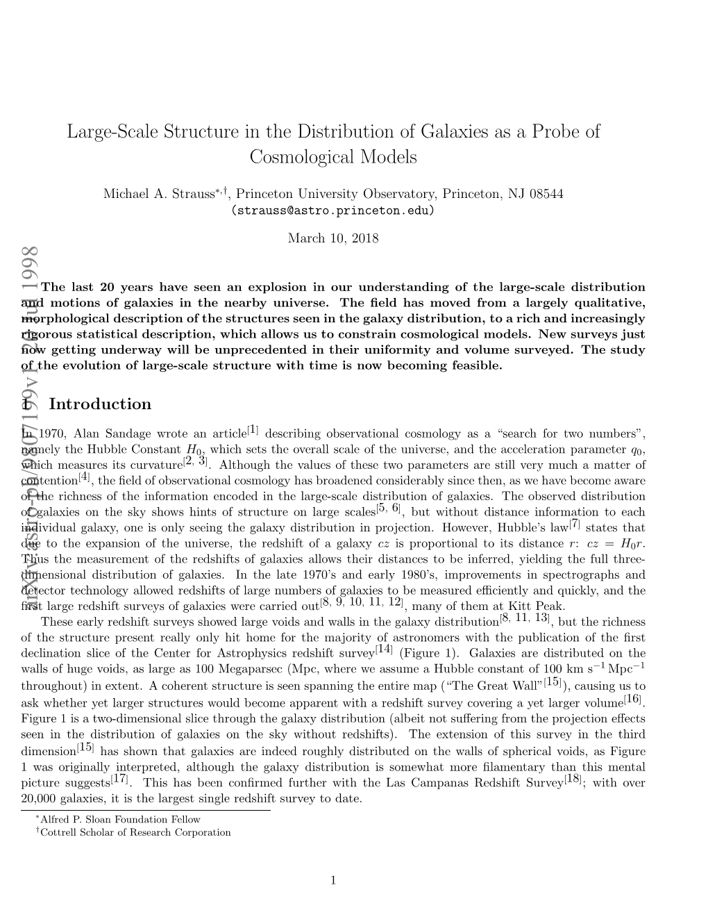 Large-Scale Structure in the Distribution of Galaxies As A