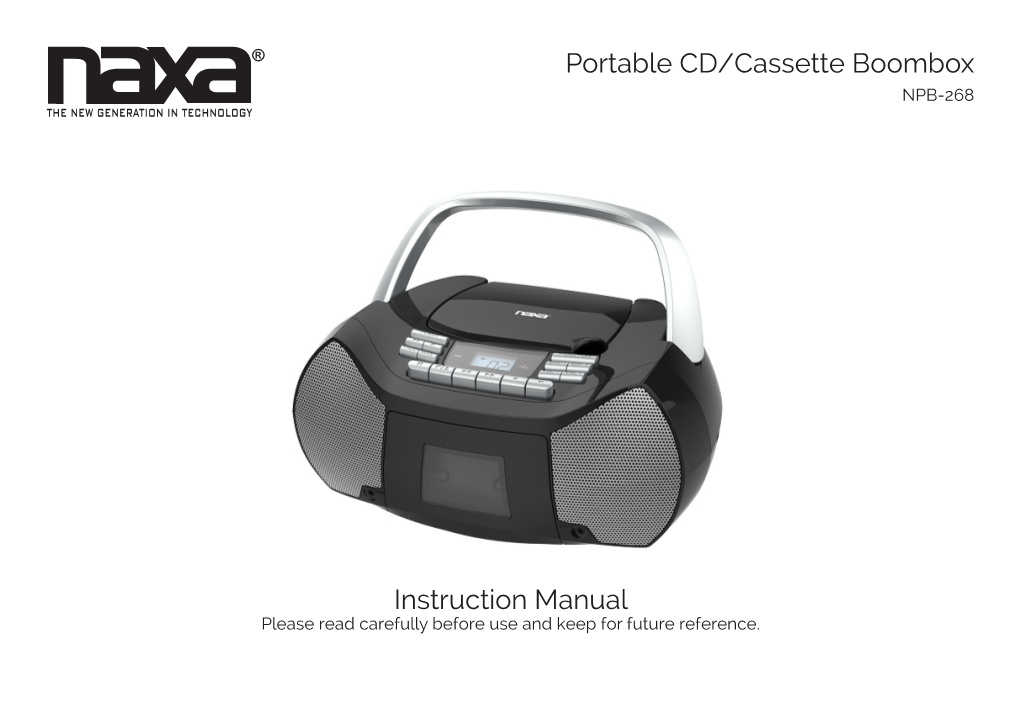 Portable CD/Cassette Boombox Instruction Manual