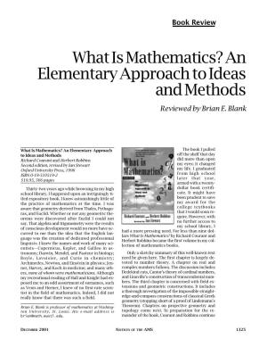 Book Review: What Is Mathematics? an Elementary Approach to Ideas and Methods, Volume 48, Number 11