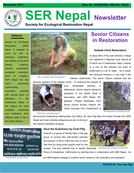 SER Nepal Newsletter Society for Ecological Restoration Nepal