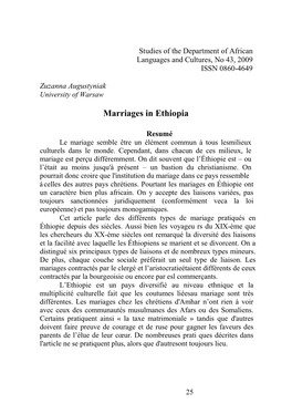 Marriages in Ethiopia