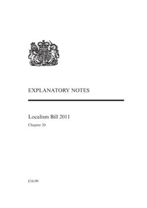 EXPLANATORY NOTES Localism Bill 2011