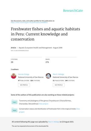 Freshwater Fishes and Aquatic Habitats in Peru: Current Knowledge and Conservation