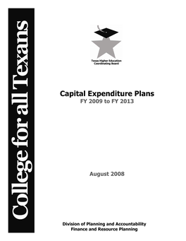 Capital Expenditure Plans FY 2009 to FY 2013
