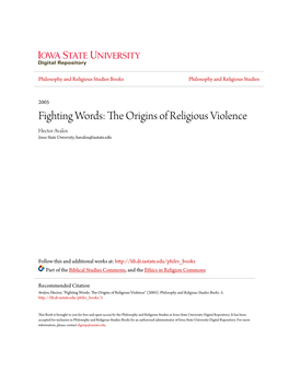The Origins of Religious Violence Hector Avalos Iowa State University, Havalos@Iastate.Edu
