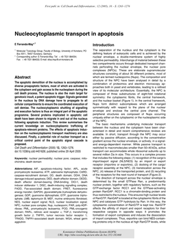 Nucleocytoplasmic Transport in Apoptosis