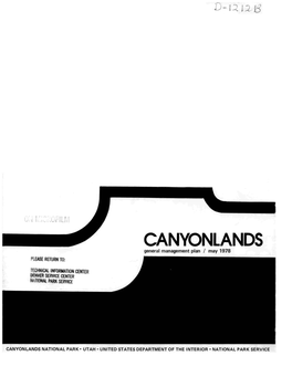 Canyonlands National Park General Management Plan