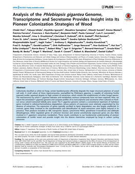 Analysis of the Phlebiopsis Gigantea Genome, Transcriptome and Secretome Provides Insight Into Its Pioneer Colonization Strategies of Wood