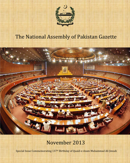 The National Assembly of Pakistan Gazette November 2013