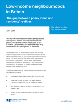Low-Income Neighbourhoods in Britain: the Gap Between Policy Ideas and Residents' Realities