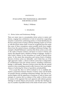 Evaluating the Teleological Argument for Divine Action