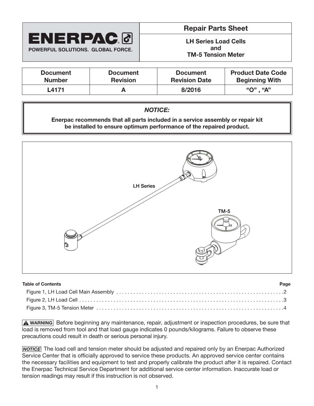 Repair Parts Sheet