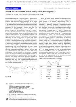 Direct Alkynylation of Indole and Pyrrole Heterocycles** Jonathan P