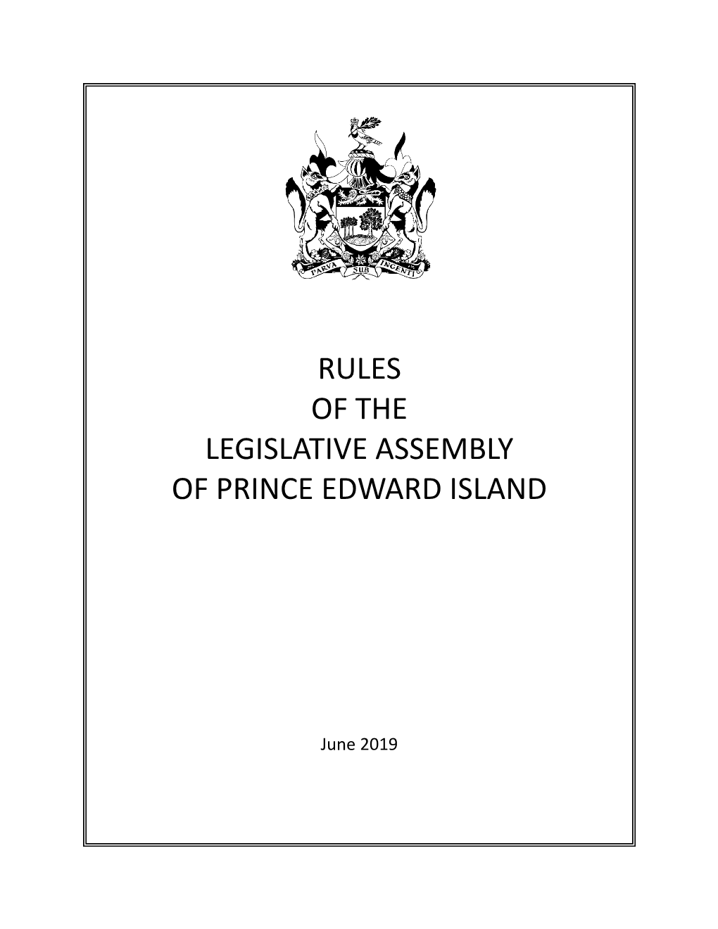 Rules of the Legislative Assembly of Prince Edward Island