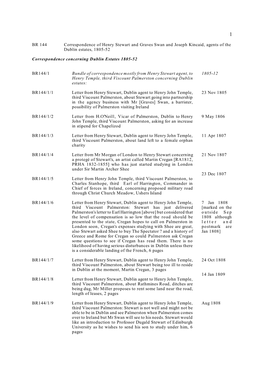 BR 144 Correspondence of Henry Stewart and Graves Swan and Joseph Kincaid, Agents of the Dublin Estates, 1805-52