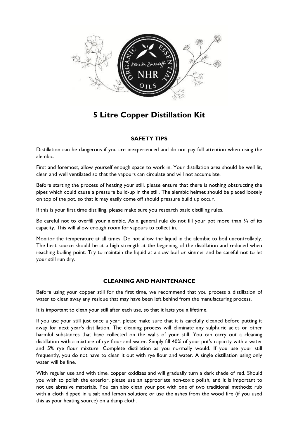 5 Litre Copper Distillation Kit