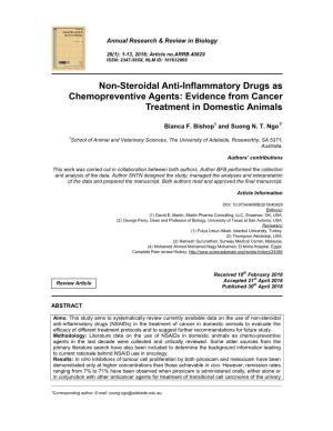 Non-Steroidal Anti-Inflammatory Drugs As Chemopreventive Agents: Evidence from Cancer Treatment in Domestic Animals