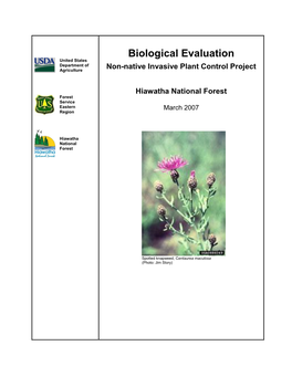 United States Department of Agriculture Non-Native Invasive Plant Control Project
