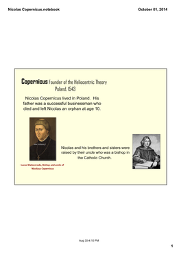 Nicolas Copernicus.Notebook October 01, 2014