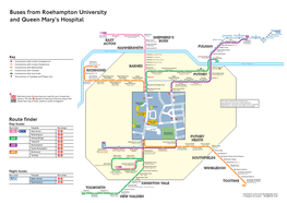 Buses from Roehampton University and Queen Mary's Hospital