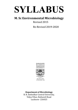 M. Sc Environmental Microbiology Revised 2015 Re-Revised 2019-2020