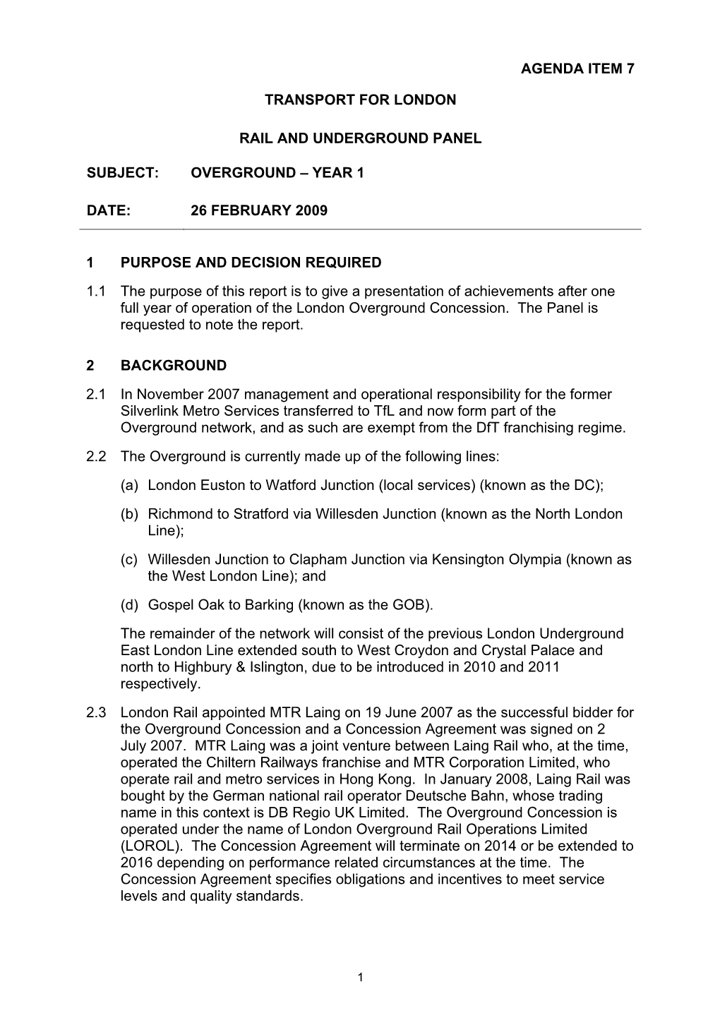 Rail and Underground Panel 26 February