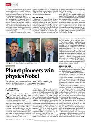 Planet Pioneers Win Physics Nobel
