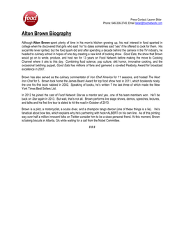 Alton Brown Biography