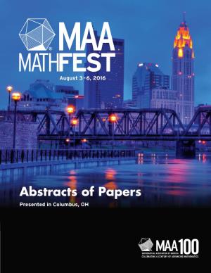 Abstracts of Papers Presented in Columbus, OH Abstracts of Papers Presented At