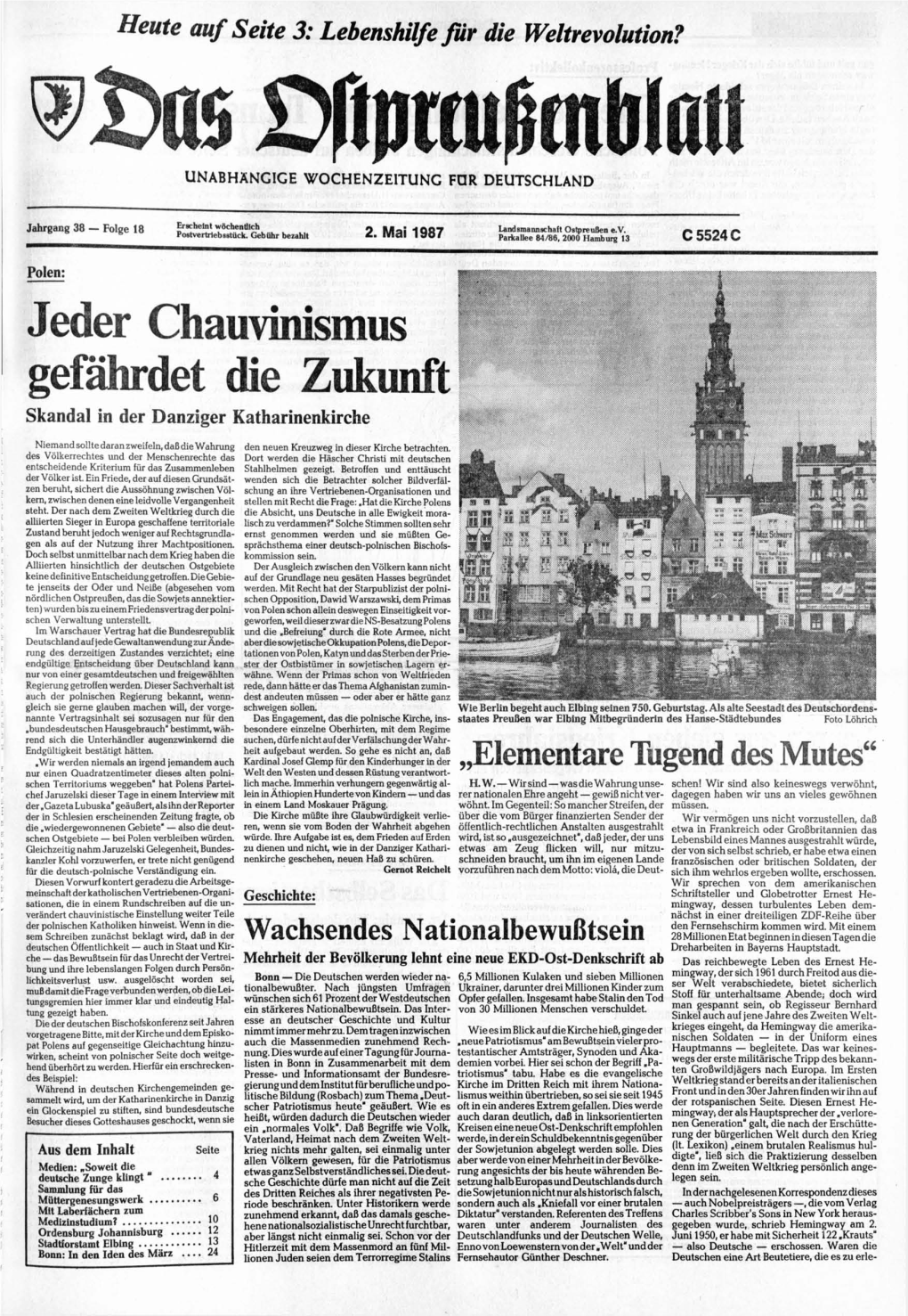 Jeder Chauvinismus Gefährdet Die Zukunft Skandal in Der Danziger Katharinenkirche