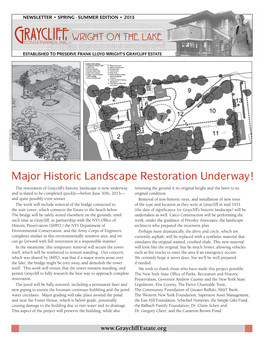 Major Historic Landscape Restoration Underway!
