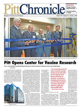 Pitt Opens Center for Vaccine Research