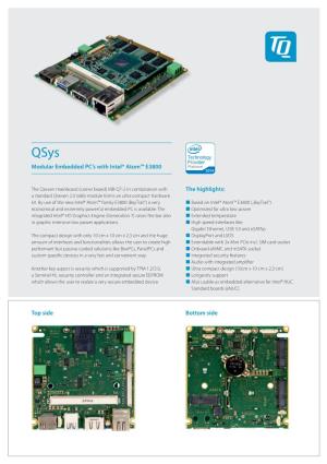 Modular Embedded PC's with Intel® Atom™ E3800 Top Side The