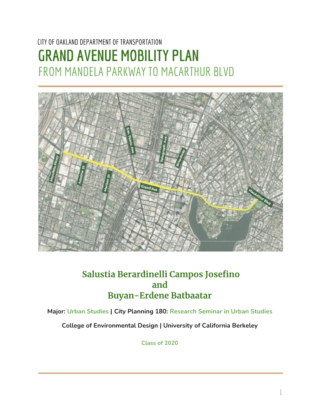 Grand Avenue Mobility Plan from Mandela Parkway to Macarthur Blvd