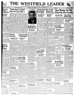 THE WESTFIELD LEADER LEADING and MOST WIDELY CIRCULATED WEEKLY NEWSPAPER in UNION COUNTY Published WESTFIELD, NEW JERSEY, THURSDAY, APRIL 25, 1946 Bvorj Thursday