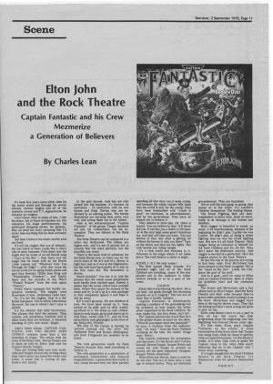 Elton John and the Rock Theatre Captain Fantastic and His Crew Mezmerize a Generation of Believers